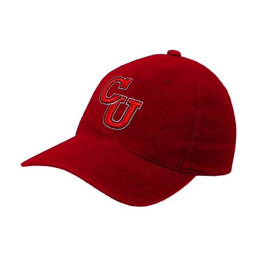  Red Unstructured Adjustable Low Profile Hat - Interlocking CU