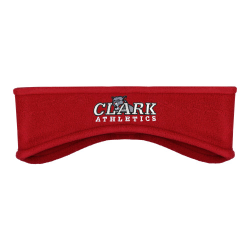  Red Stretch Fleece Headband - Primary Logo