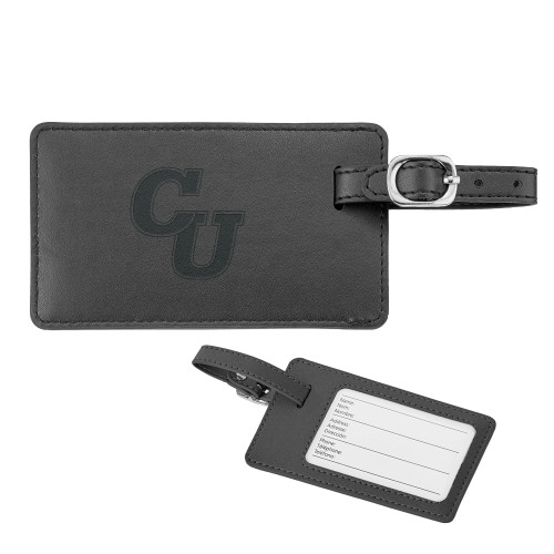  Neoskin Black Luggage Tag - Interlocking CU Engraved