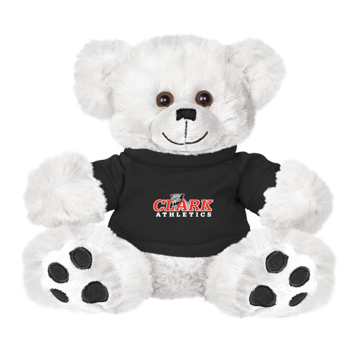  Plush Big Paw 8 1/2 inch White Bear w/Black Shirt - Primary Logo