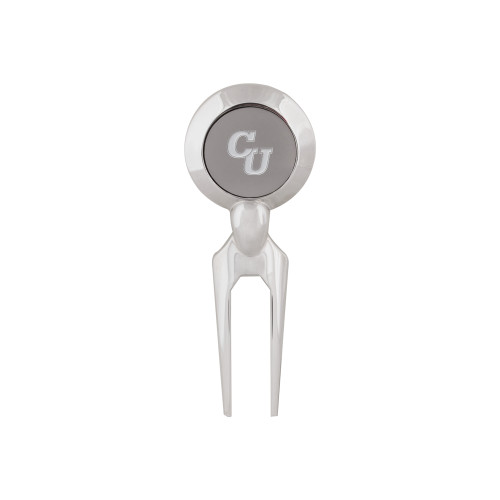  Silver Divot Tool/Ball Marker - Interlocking CU Engraved
