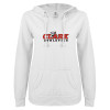 Thumbnail image for  ENZA Womens White V Notch Raw Edge Fleece Hoodie