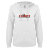 Thumbnail image for  ENZA Womens White V Notch Raw Edge Fleece Hoodie