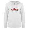 Thumbnail image for  ENZA Womens White V Notch Raw Edge Fleece Hoodie