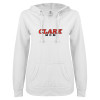 Thumbnail image for  ENZA Womens White V Notch Raw Edge Fleece Hoodie