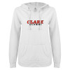 Thumbnail image for  ENZA Womens White V Notch Raw Edge Fleece Hoodie