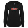 Thumbnail image for  ENZA Womens Black V Notch Raw Edge Fleece Hoodie