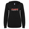 Thumbnail image for  ENZA Womens Black V Notch Raw Edge Fleece Hoodie