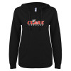 Thumbnail image for  ENZA Womens Black V Notch Raw Edge Fleece Hoodie
