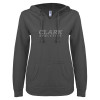 Thumbnail image for  ENZA Womens Dark Heather V Notch Raw Edge Fleece Hoodie