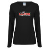 Thumbnail image for  Womens Black Long Sleeve V Neck Tee 