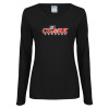 Thumbnail image for  Womens Black Long Sleeve V Neck Tee 