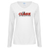 Thumbnail image for  Womens White Long Sleeve V Neck Tee