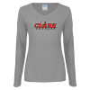 Thumbnail image for  Womens Grey Long Sleeve V Neck Tee 