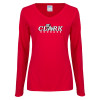 Thumbnail image for  Womens Red Long Sleeve V Neck Tee
