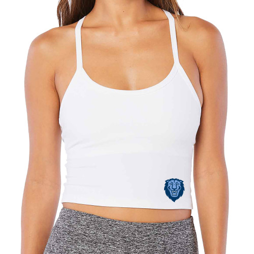  Beyond Yoga Womens Cloud White Spacedye Slim Racerback Cropped Tank - Columbia Primary Spirit Mark - Beyond Yoga