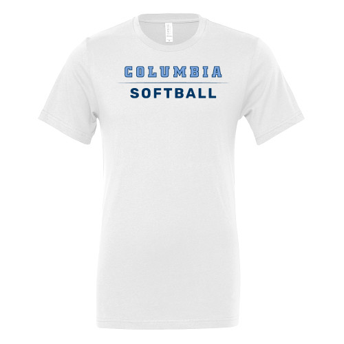  Bella + Canvas White Jersey Cotton T Shirt - Columbia - Softball