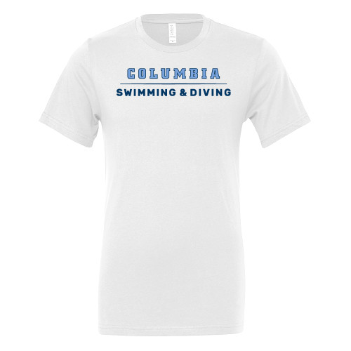  Bella + Canvas White Jersey Cotton T Shirt - Columbia - Swimming & Diving and Diving