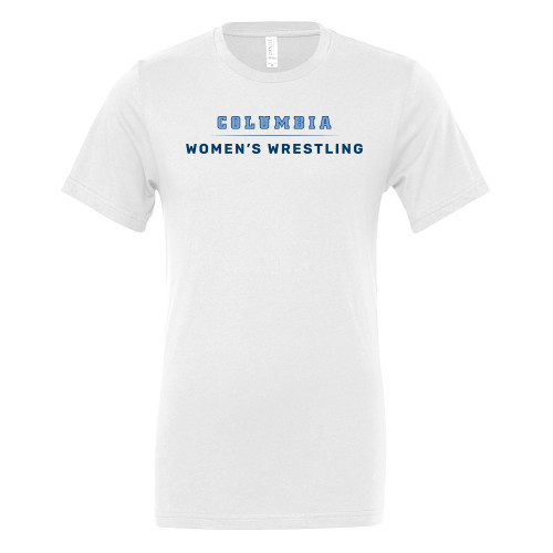  Bella + Canvas White Jersey Cotton T Shirt - Columbia -Womens Wrestling Stacked
