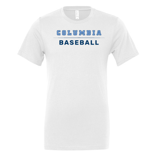  Bella + Canvas White Jersey Cotton T Shirt - Columbia - Baseball