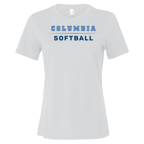  Bella + Canvas Womens White Relaxed Cotton T Shirt - Columbia - Softball