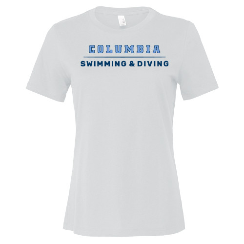  Bella + Canvas Womens White Relaxed Cotton T Shirt - Columbia - Swimming & Diving and Diving