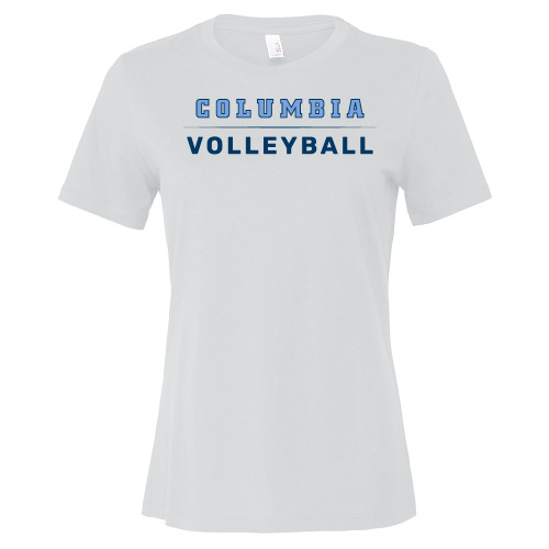  Bella + Canvas Womens White Relaxed Cotton T Shirt - Columbia - Volleyball