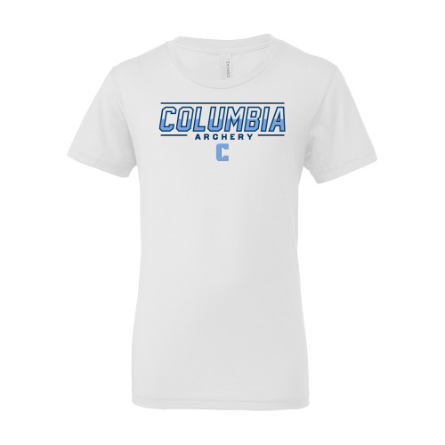  Bella + Canvas Youth White Jersey T Shirt - Columbia Archery - C