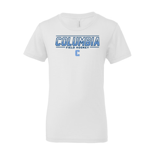  Bella + Canvas Youth White Jersey T Shirt - Columbia Field Hockey - C