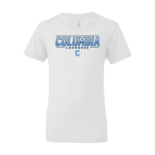  Bella + Canvas Youth White Jersey T Shirt - Columbia Lacrosse - C