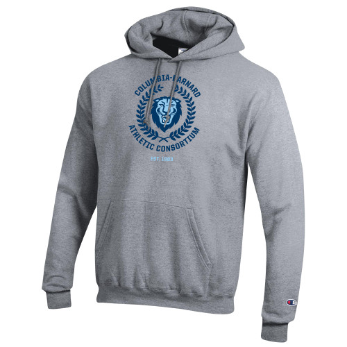  Champion Heather Grey Fleece Hoodie - Columbia Barnard Athletic Consortium