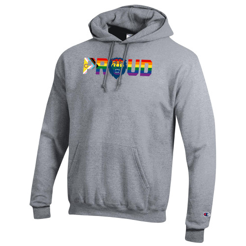  Champion Heather Grey Fleece Hoodie - Columbia Proud Pride