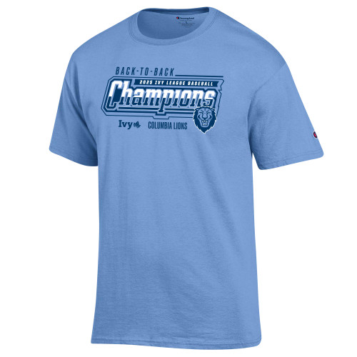 Champion Light Blue T Shirt - 2025 Ivy League Back-to-Back Mens Baseball Champs