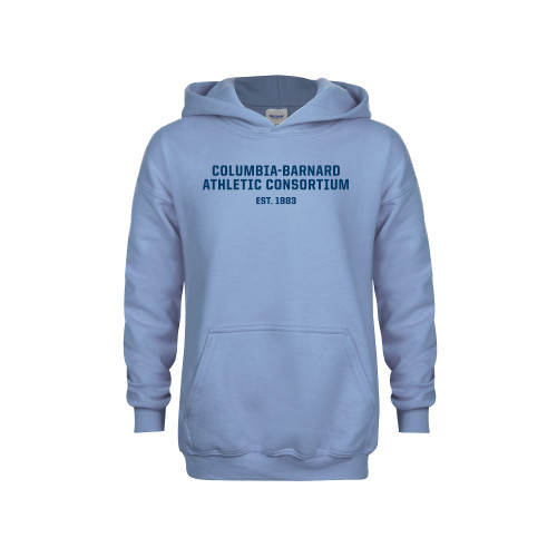  Youth Light Blue Fleece Hoodie - Columbia Barnard Athletic Consortium Wordmark