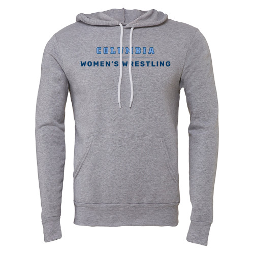  Bella + Canvas Heather Grey Fleece Hood - Columbia -Womens Wrestling Stacked