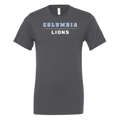  Bella + Canvas Asphalt Jersey Cotton T Shirt - Columbia Lions Wordmark