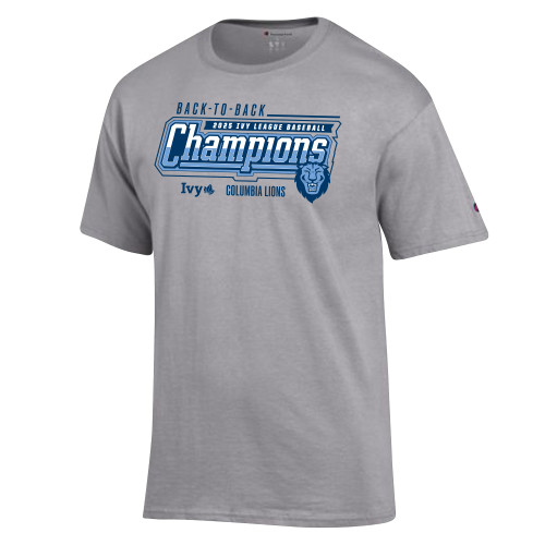  Champion Oxford Grey T Shirt - 2025 Ivy League Back-to-Back Mens Baseball Champs