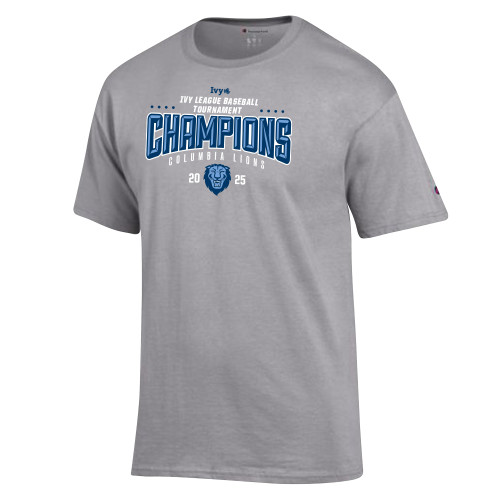  Champion Oxford Grey T Shirt - 2025 Ivy League Tournament Baseball Champions
