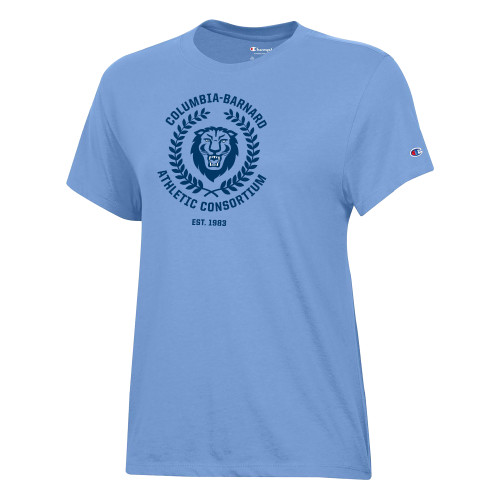 Champion Womens  Light Blue Core Short Sleeve Tee - Columbia Barnard Athletic Consortium