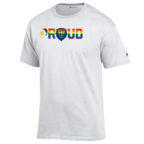  Champion White T Shirt - Columbia Proud Pride