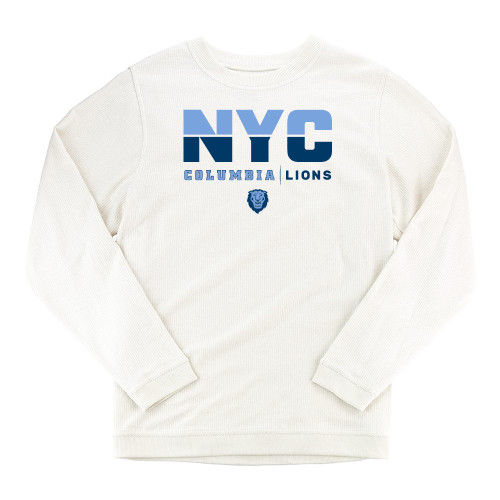  Boxercraft Womens Cream Corded Crew - Columbia Lions - City Lock Up