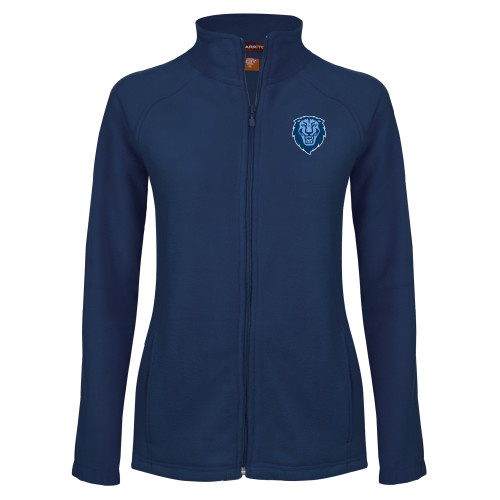  Womens Navy Fleece Full Zip Jacket - Columbia Primary Spirit Mark