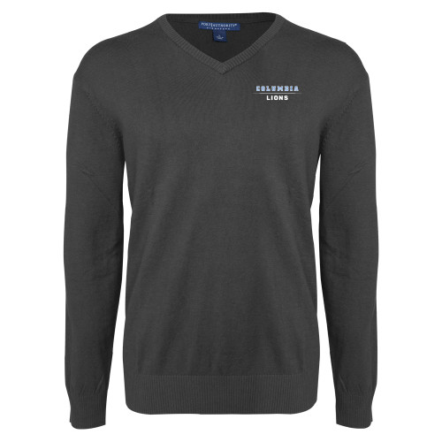  Charcoal Heather VNeck Sweater - Columbia - Lions