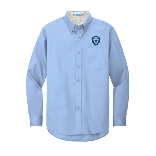  Light Blue Twill Button Down Long Sleeve - Columbia Primary Spirit Mark