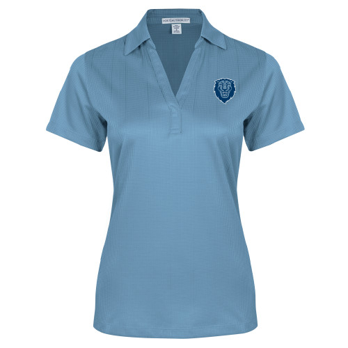  Womens Light Blue Performance Fine Jacquard Polo - Columbia Primary Spirit Mark