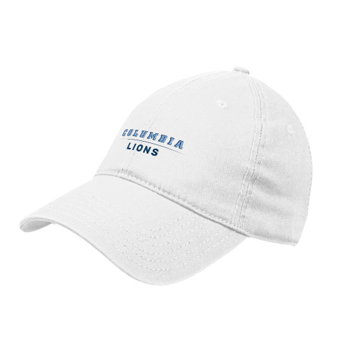  White Unstructured Adjustable Low Profile Hat - Columbia - Lions