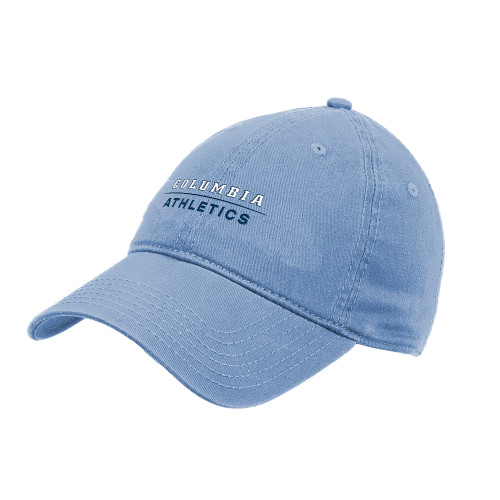  Light Blue Unstructured Adjustable Low Profile Hat - Columbia Athletics Wordmark