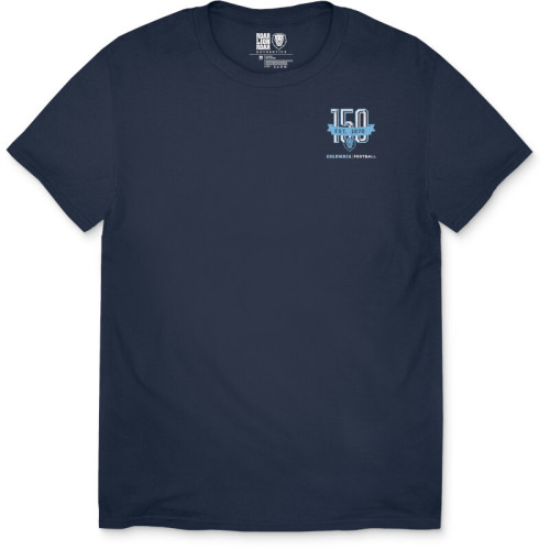  Youth Distressed 150th Anniversary Logo Left Chest Navy Short Sleeve Tee
