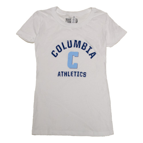  Womens Distrssed Arch White Crew Short Sleeve Tee