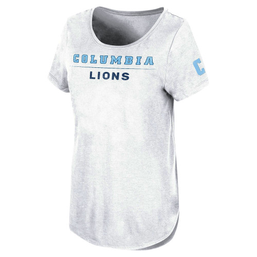  Womens Colosseum Down To The River Scoop White Short Sleeve Tee